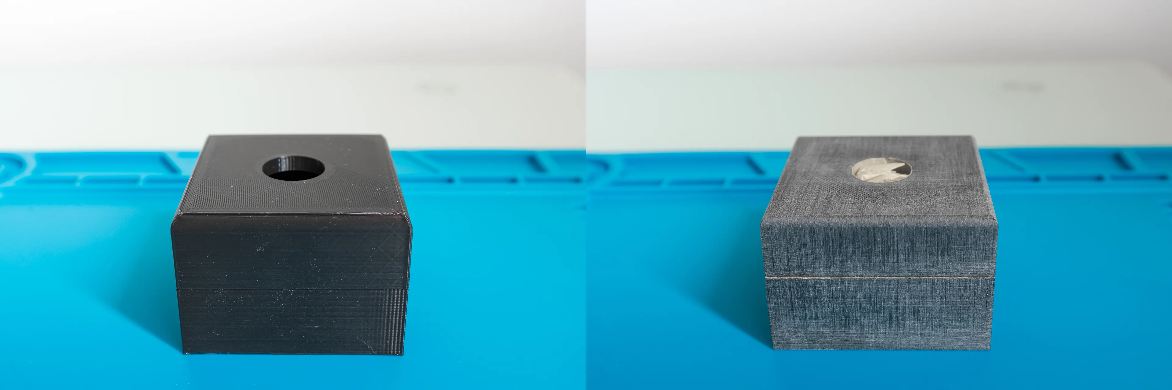 Nixie clock 3d printed enclosure preparation by sanding